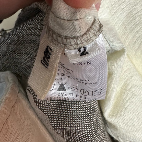 Evam Eva Linen Tan Brown Straight Leg Crop Ankle Cropped Lightweight Pants 2 NWT - Picture 10 of 11